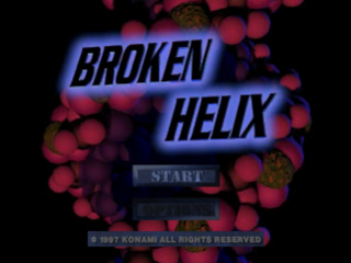Broken Helix title screen for Playstation
